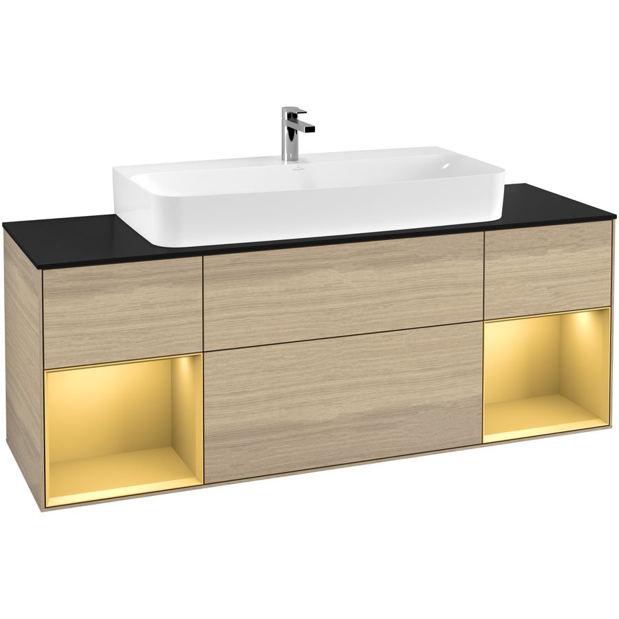 Wastafelonderkast Finion 1600x603x501mm Oak Veneer F212HFPC