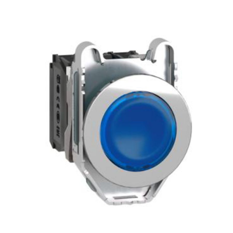 Drukknop Verlicht Verzonken Metaal 30mm LED 24V Harmony XB4