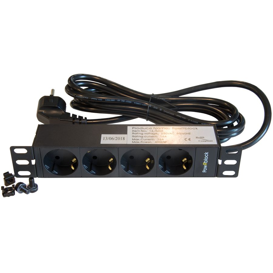 PowRblock 10" Horizontal 4 x Schuko