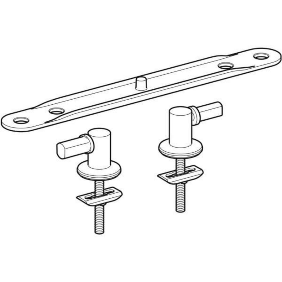 Set scharnieren voor closetzitting bevestiging langs boven