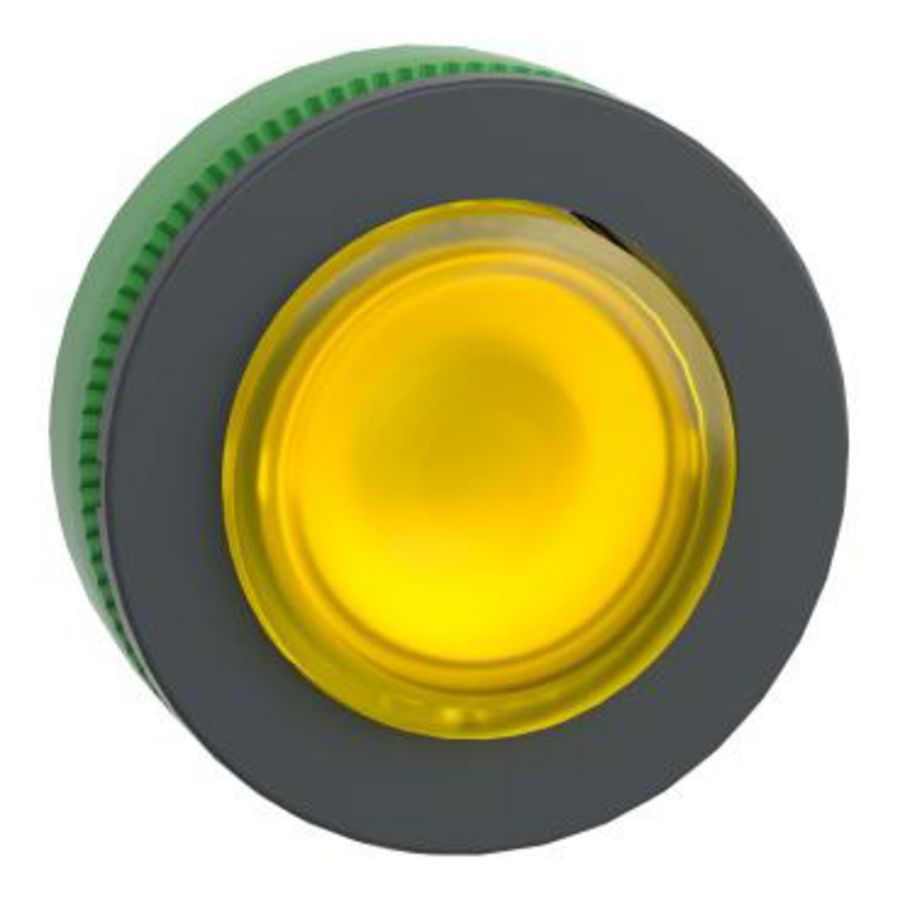 Flush mounted ZB5 YELLOW illum PUSH BUT LED PROJ. PLAIN LENS