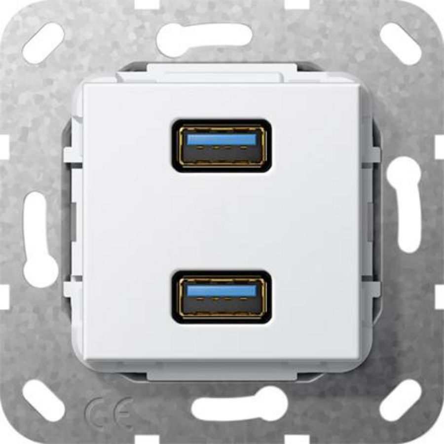 USB 3.0 A 2-voudig verloopkab. Basiselement zuiver wit