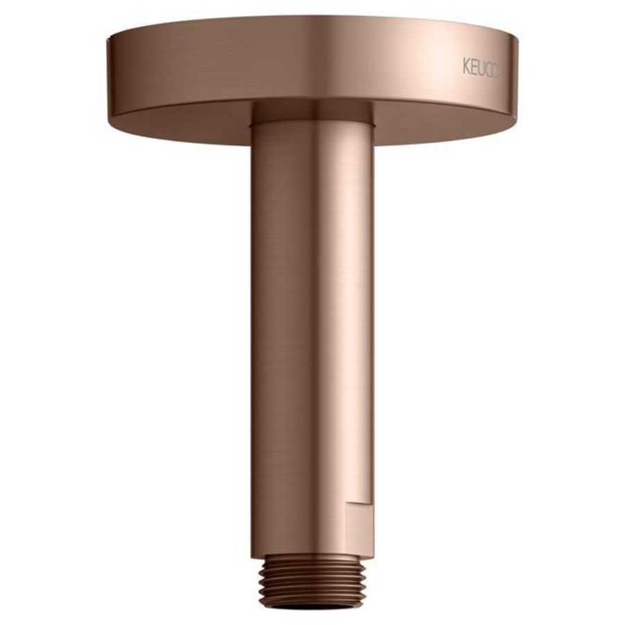 Douchearm voor plafOnd met rond rozet 100mm rood goud geborsteld