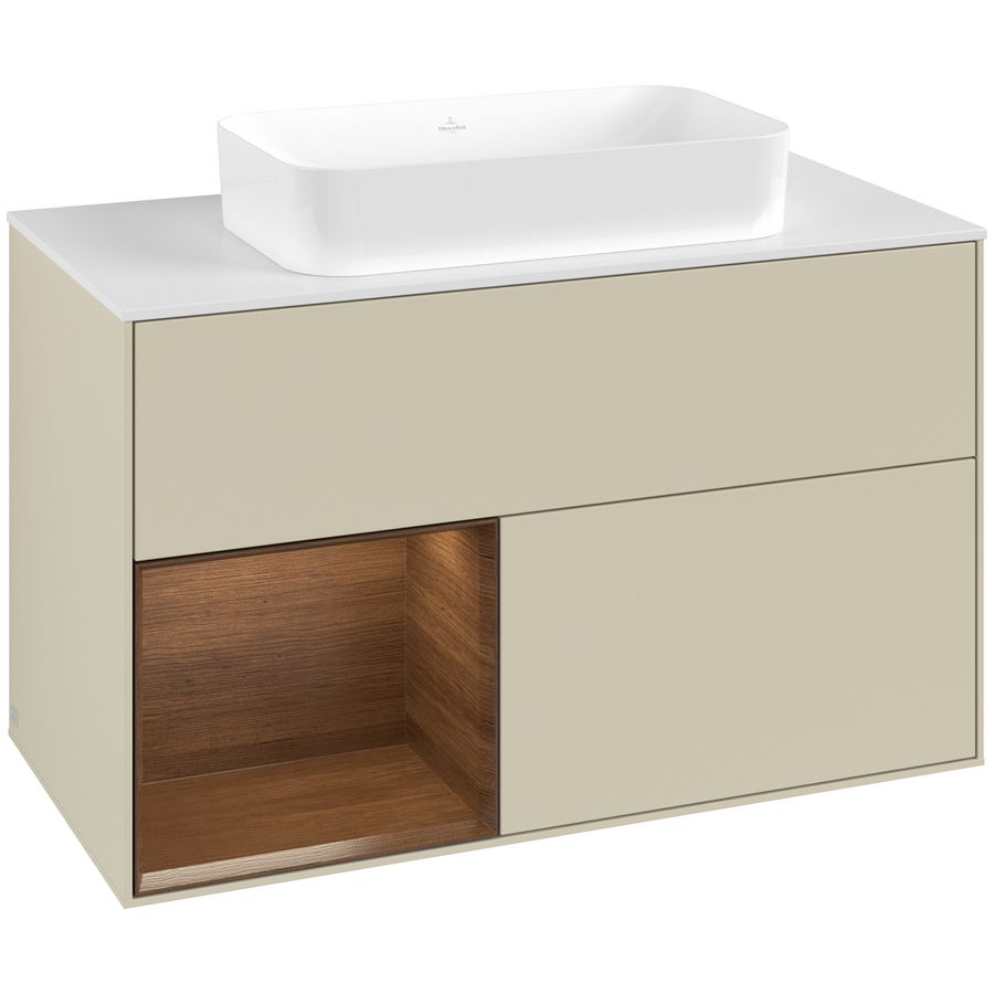 Wastafelonderkast Finion 1000x603x501mm S.Grey Matt Lacquer G651GNHJ