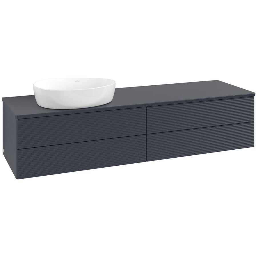 Wastafelonderkast Antao 1600x360x500mm Mid.Blue Matt Lacquer K26150HG