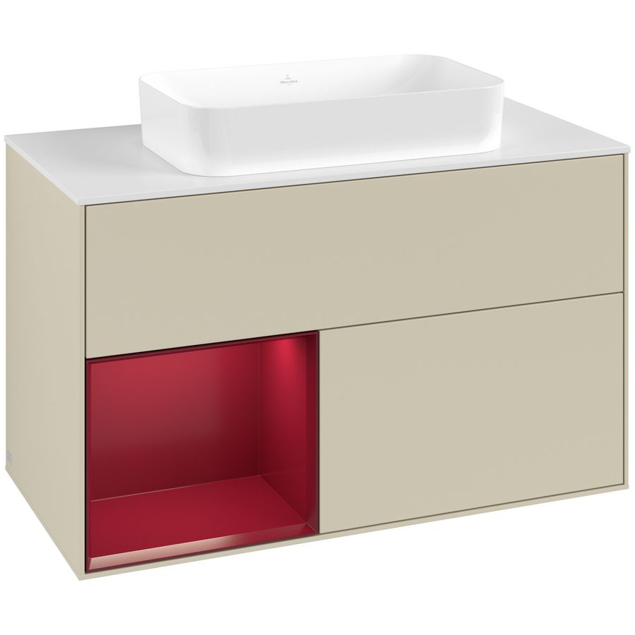 Wastafelonderkast Finion 1000x603x501mm S.Grey Matt Lacquer G651HBHJ