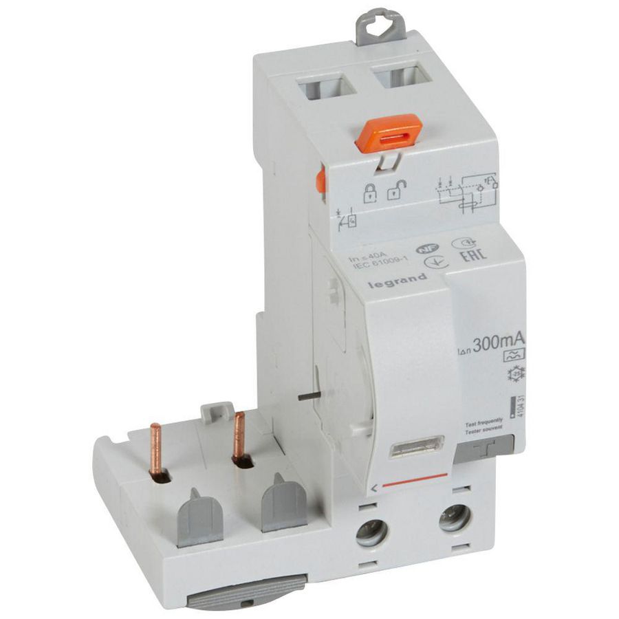 Aardlekblok 2-polig 40A 300mA A DX3 DIN