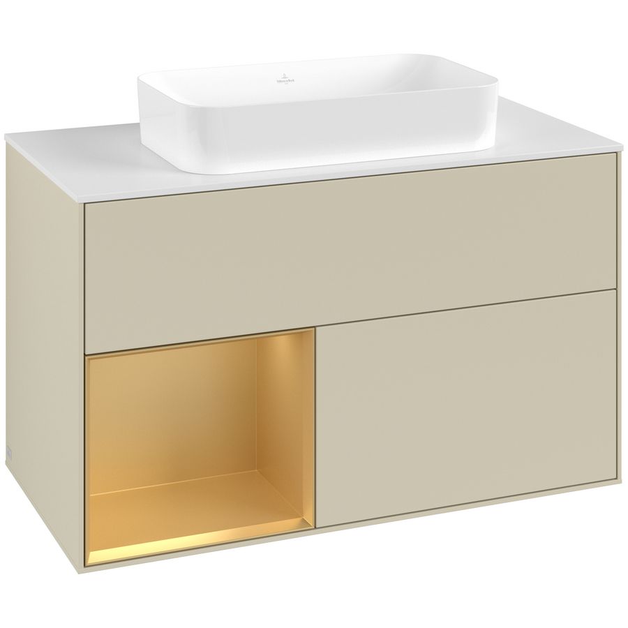 Wastafelonderkast Finion 1000x603x501mm S.Grey Matt Lacquer G651HFHJ