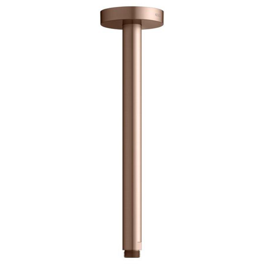 Douchearm voor plafOnd met rond rozet 300mm rood goud geborsteld