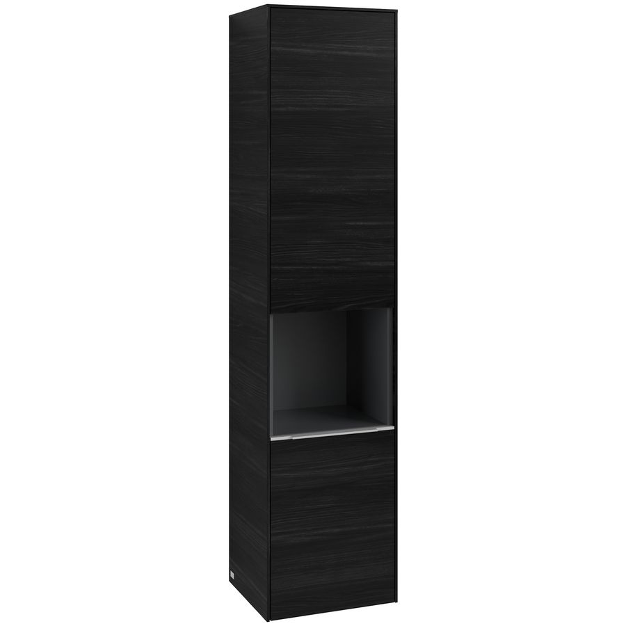 Hoge kast SUBWAY 3.0 400x1710x362mm Black Oak C58900AB greep alu. glans