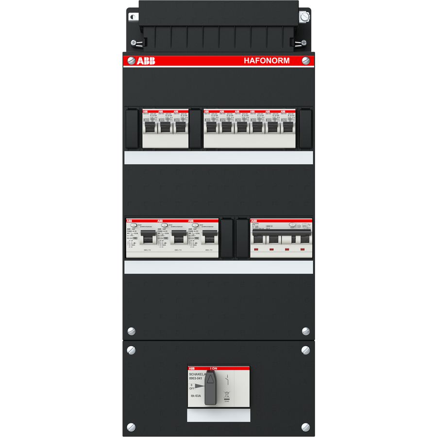 Groepenkast 9x achter 3x30mA HS+C 3-fasen 1SPF006905F1756