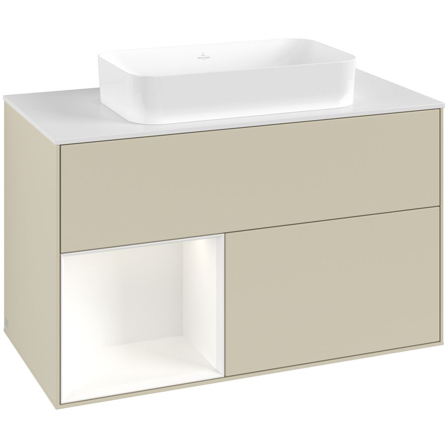 Wastafelonderkast Finion 1000x603x501mm S.Grey Matt Lacquer G651MTHJ