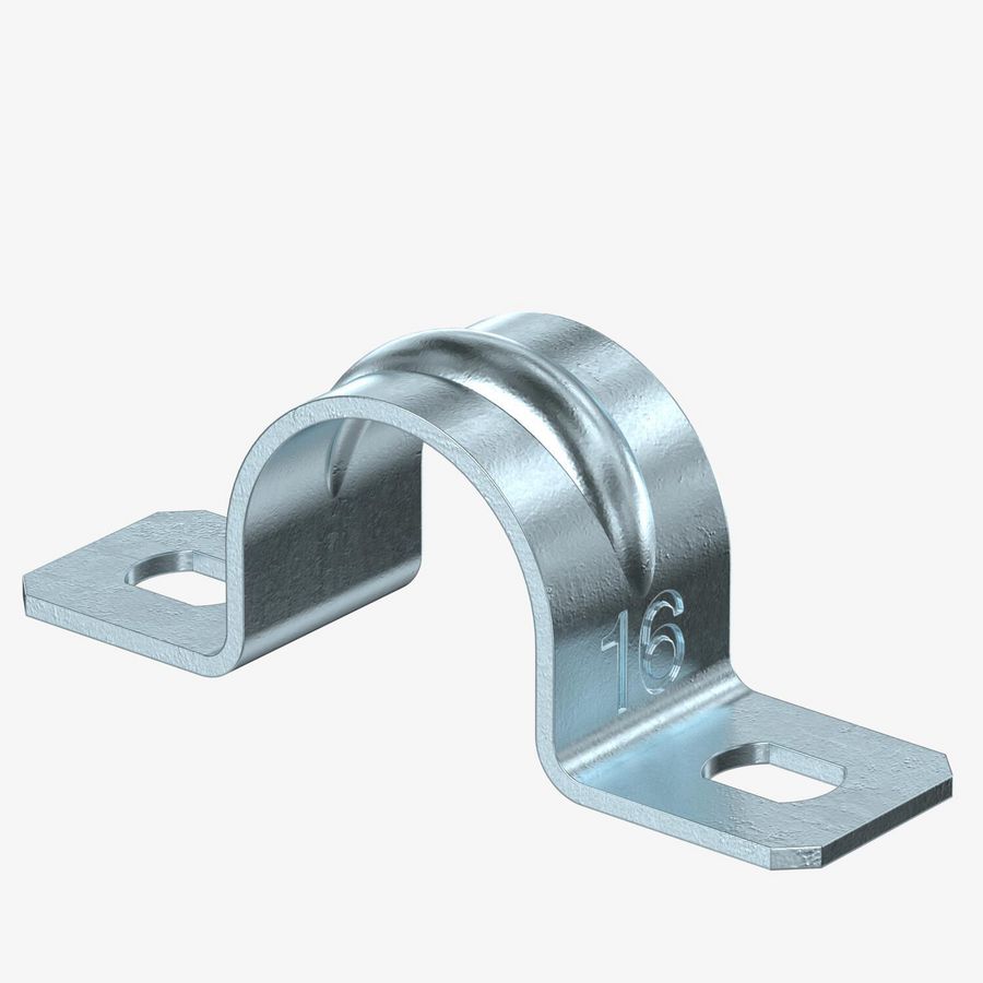 Bevestigingsklem twee voetjes 16mm staal verzinkt VVE=100