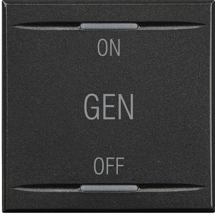 Wipschakelaar antraciet ON GEN OFF 2f 2 modulen VVE=10