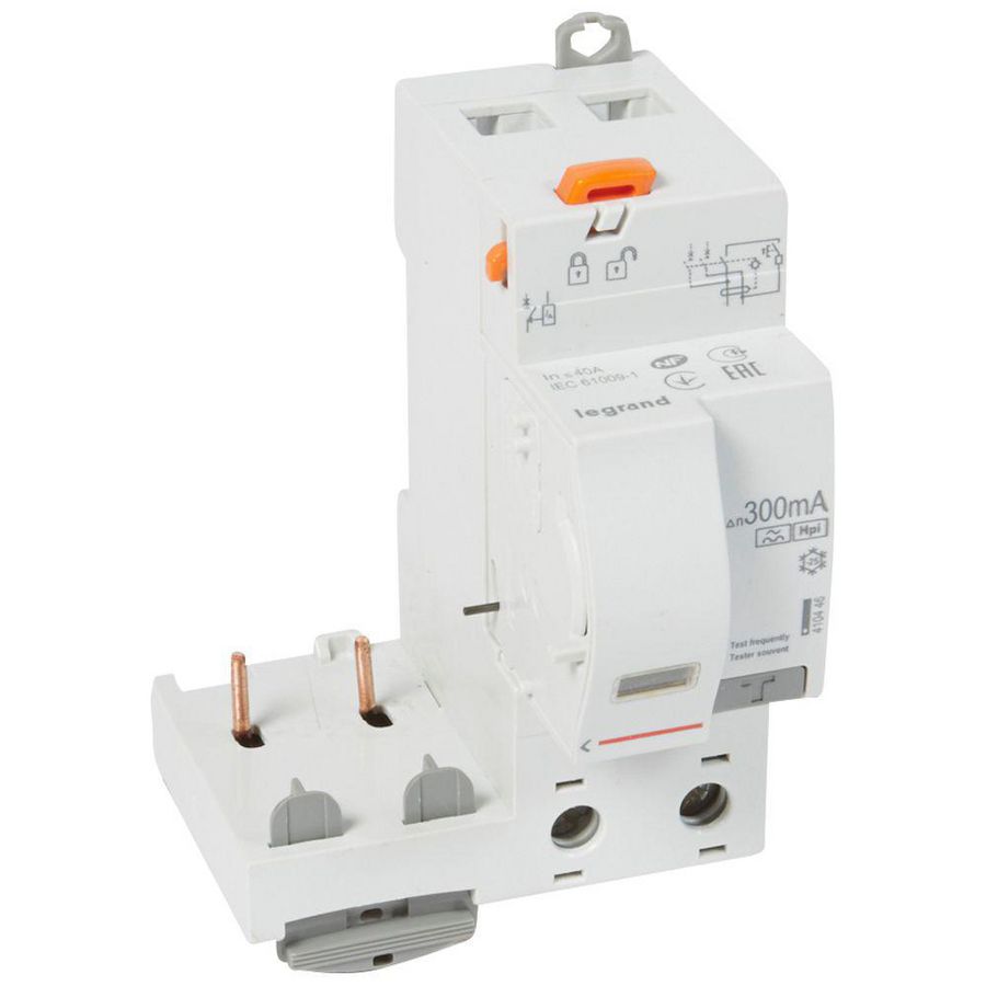 Aardlekblok 2-polig 40A 300mA F DX3 DIN