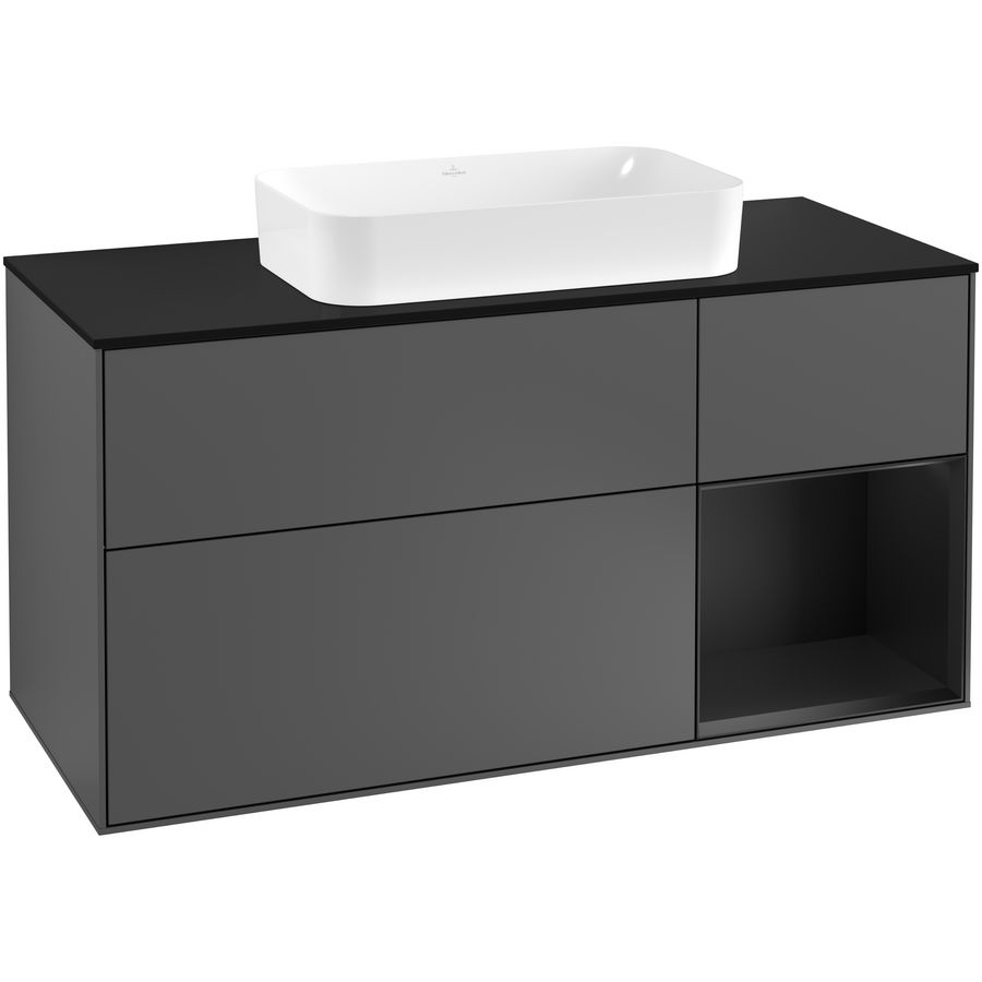Wastafelonderkast Finion 1200x603x501mm Antr. Matt Lacquer G302PDGK