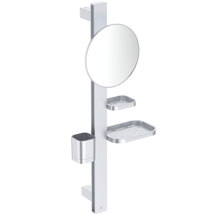 Accessoire bar Alu+ S700 met spiegel rond ø200mm Silver incl. bevestigingsmateriaal