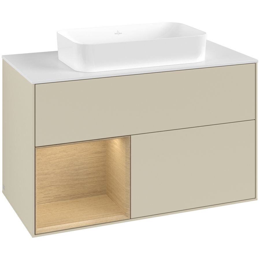 Wastafelonderkast Finion 1000x603x501mm S.Grey Matt Lacquer G651PCHJ