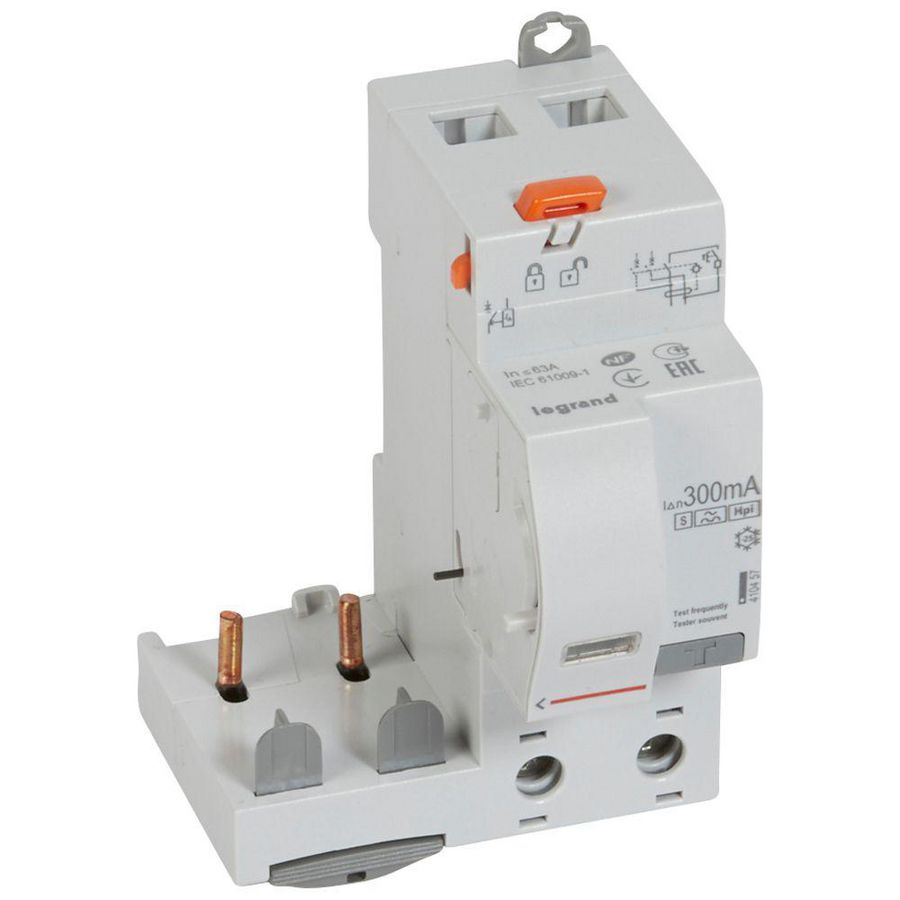 Aardlekblok 2-polig 63A 300mA F selectief DX3 DIN