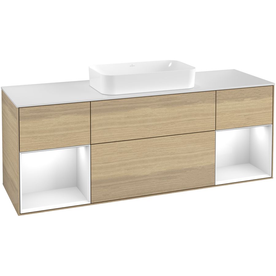 Wastafelonderkast Finion 1600x603x501mm Oak Veneer F331GFPC