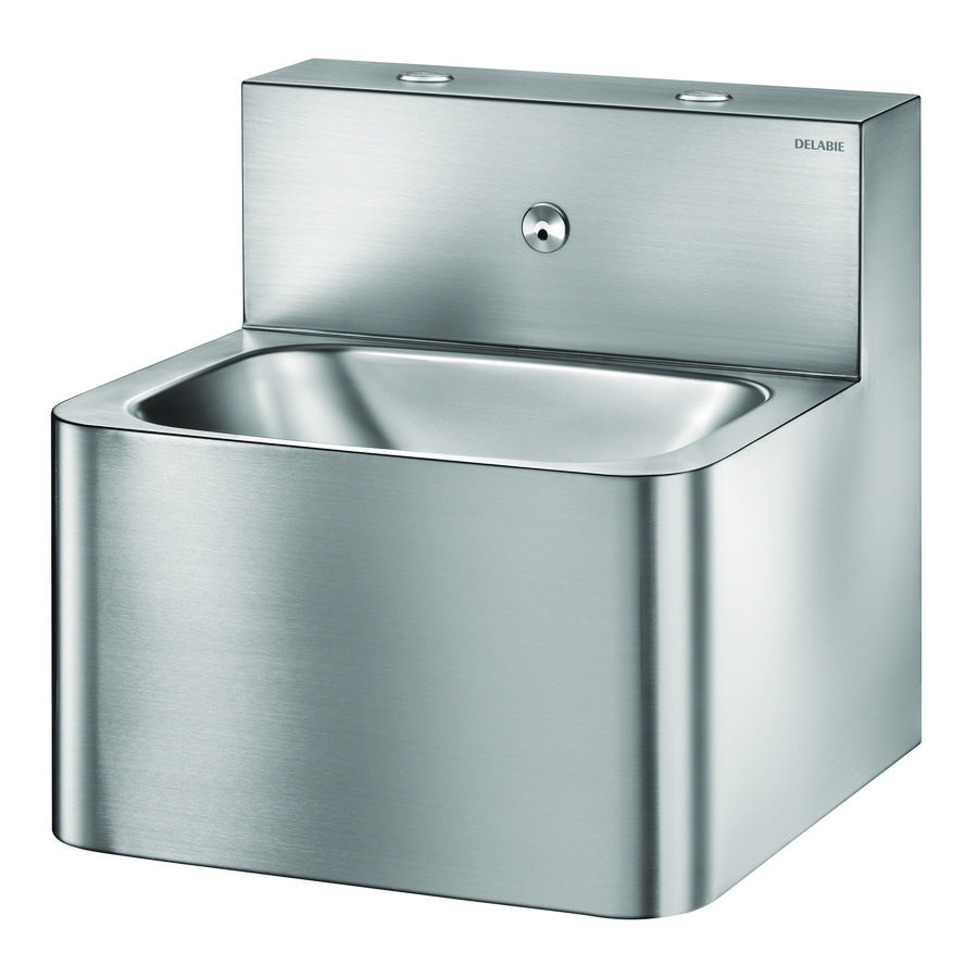 Wastafel WW/KW muurmodel kraan geintegreerd RVS 304 mat TEK