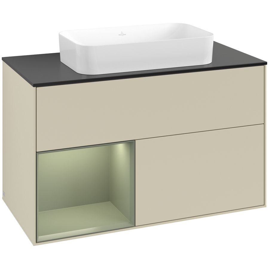 Wastafelonderkast Finion 1000x603x501mm S.Grey Matt Lacquer G652GMHJ