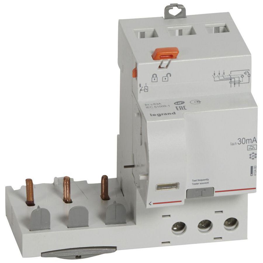 Aardlekblok 3-polig 63A 30mA A DX3 DIN