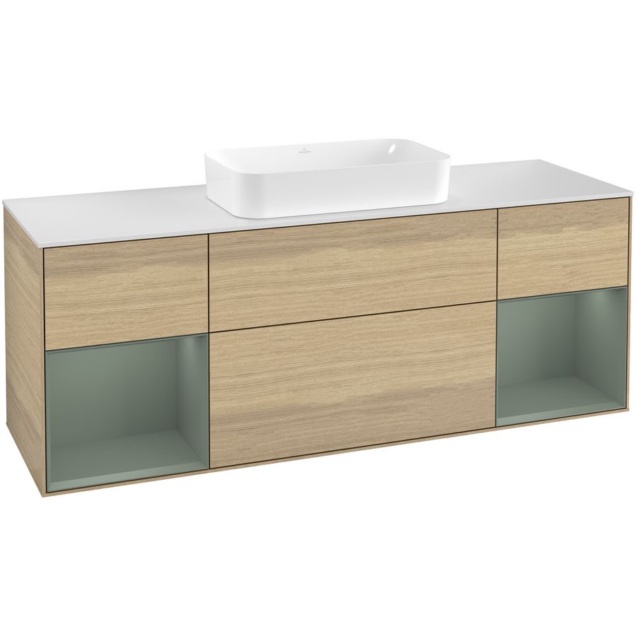 Wastafelonderkast Finion 1600x603x501mm Oak Veneer F331GMPC