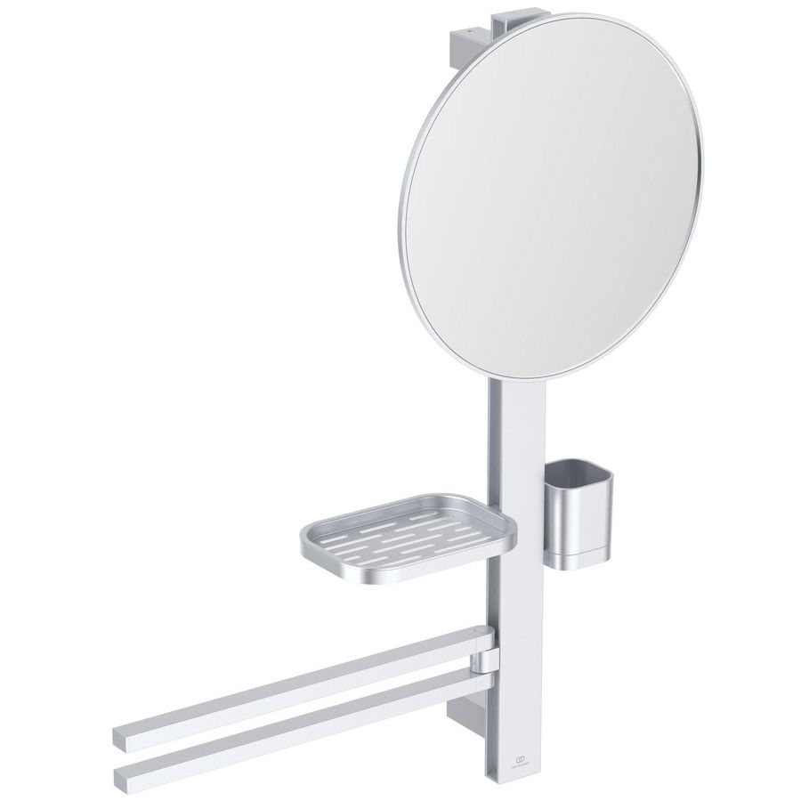 Accessoire bar Alu+ M700 met spiegel rond ø320mm Silver incl. bevestigingsmateriaal