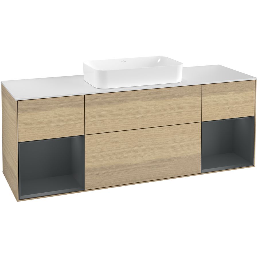 Wastafelonderkast Finion 1600x603x501mm Oak Veneer F331HGPC