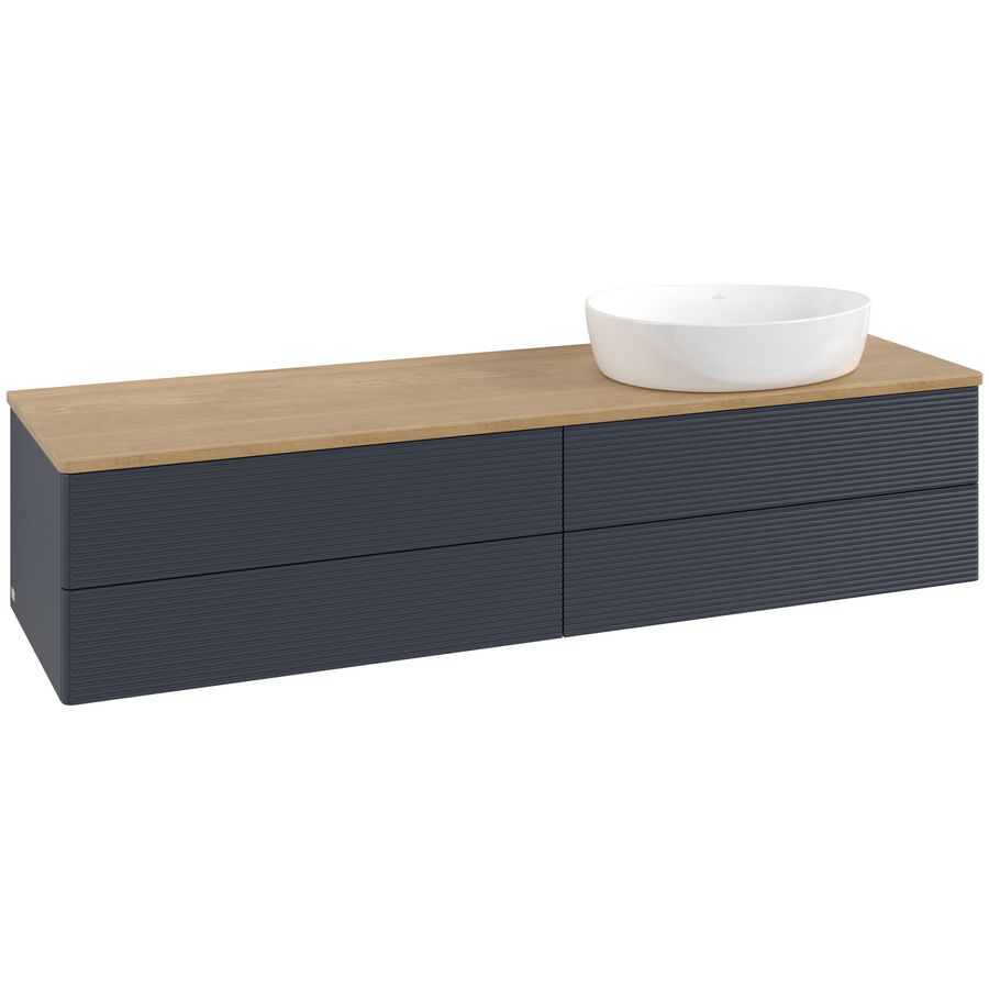 Wastafelonderkast Antao 1600x360x500mm Mid.Blue Matt Lacquer K27111HG