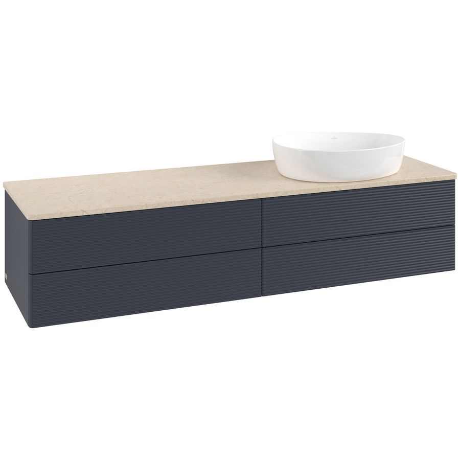 Wastafelonderkast Antao 1600x360x500mm Mid.Blue Matt Lacquer K27113HG