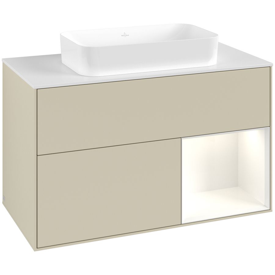 Wastafelonderkast Finion 1000x603x501mm S.Grey Matt Lacquer G661GFHJ