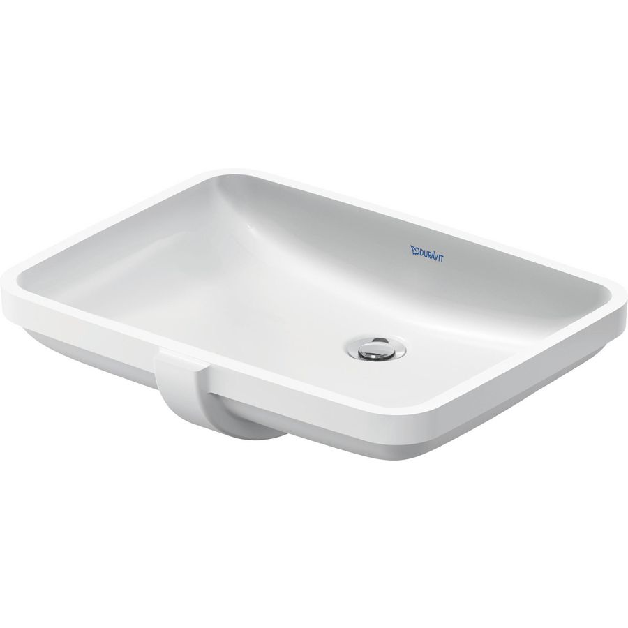 DURAVIT NO.1 #039555 inbouwwastafel 550mm wit zonder kraangat met overloop geslepen onderzijde