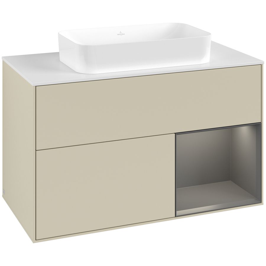 Wastafelonderkast Finion 1000x603x501mm S.Grey Matt Lacquer G661GKHJ