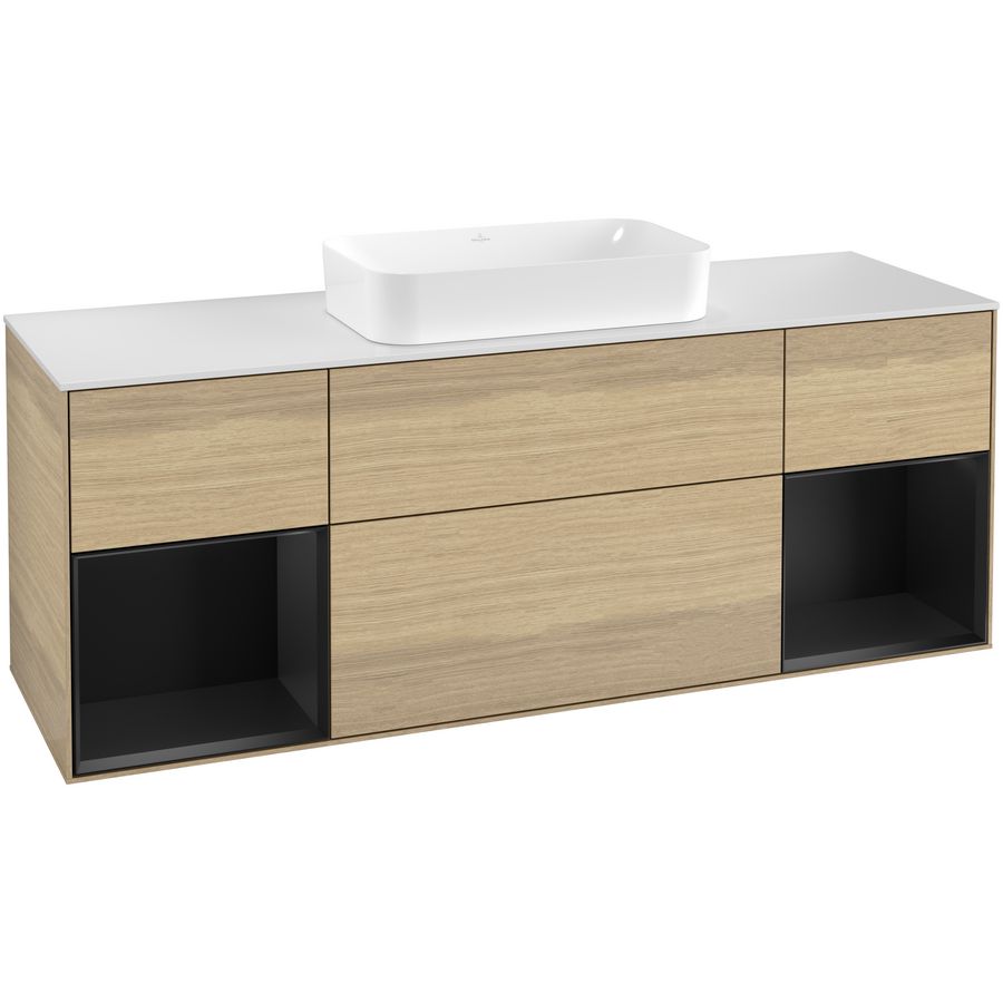 Wastafelonderkast Finion 1600x603x501mm Oak Veneer F331PDPC