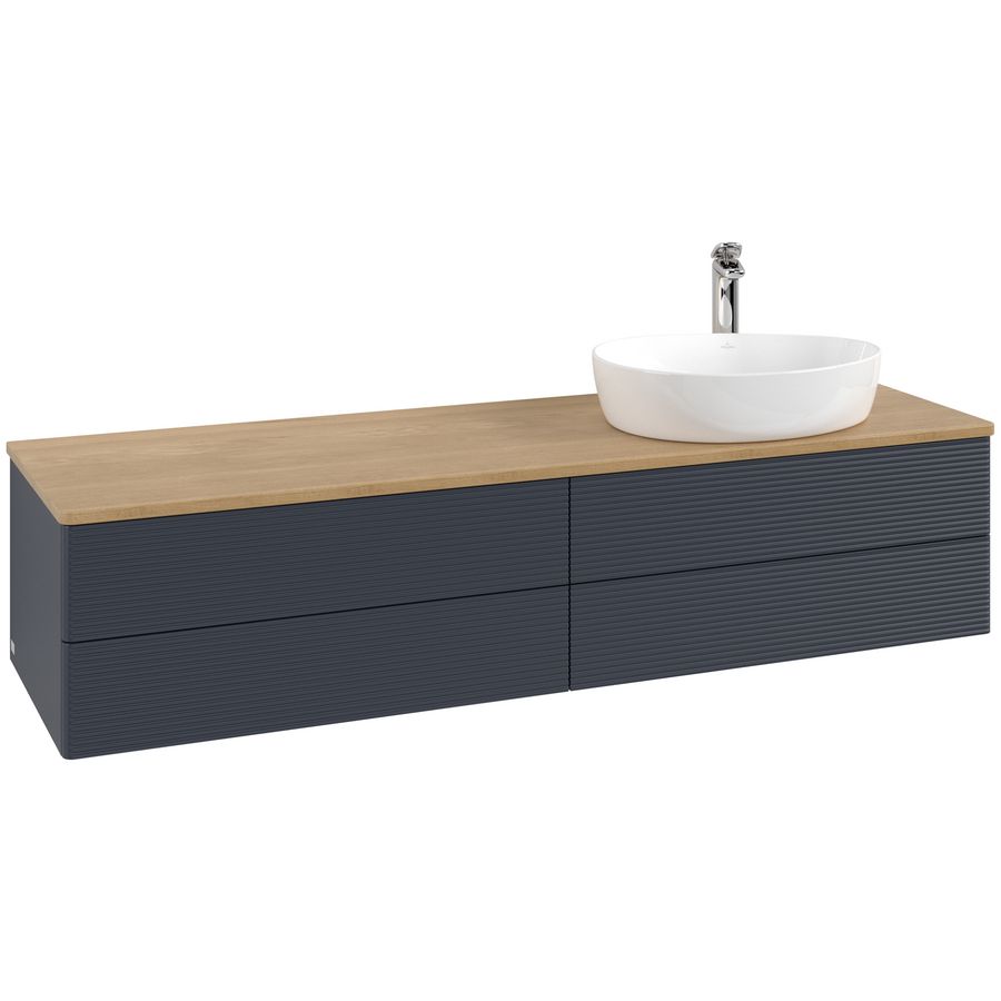 Wastafelonderkast Antao 1600x360x500mm Mid.Blue Matt Lacquer K27151HG