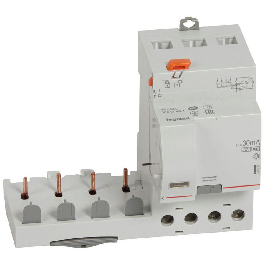 Aardlekblok 4-polig 40A 30mA F DX3 DIN