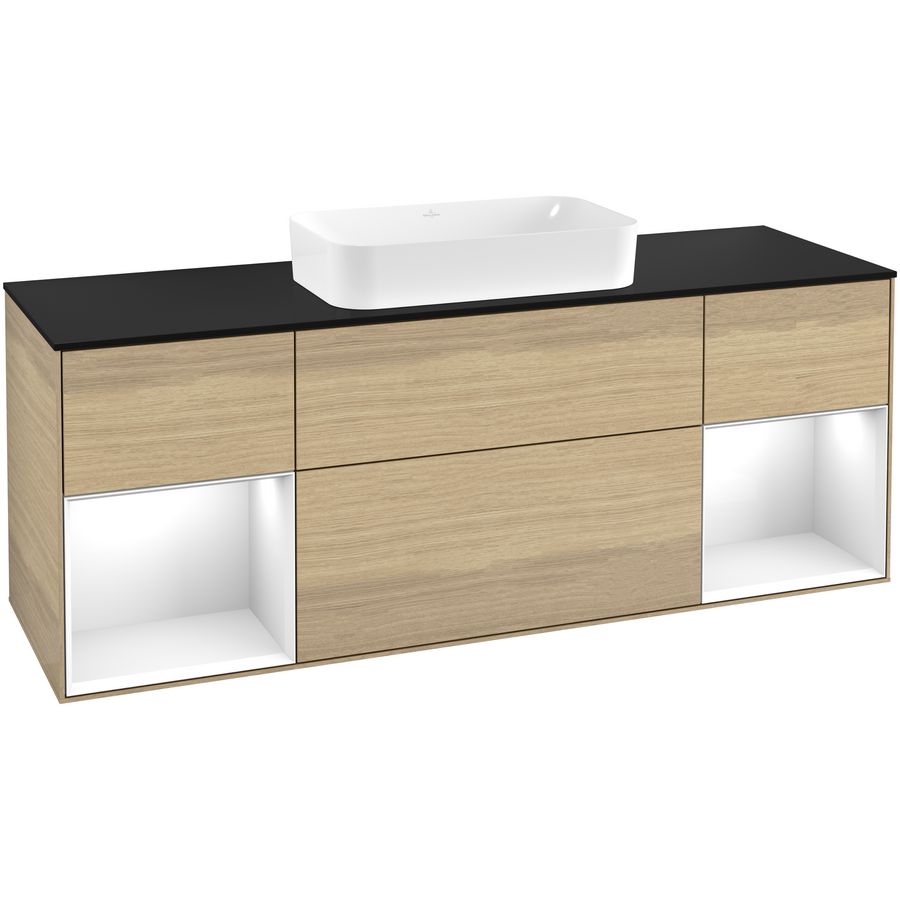 Wastafelonderkast Finion 1600x603x501mm Oak Veneer F332GFPC