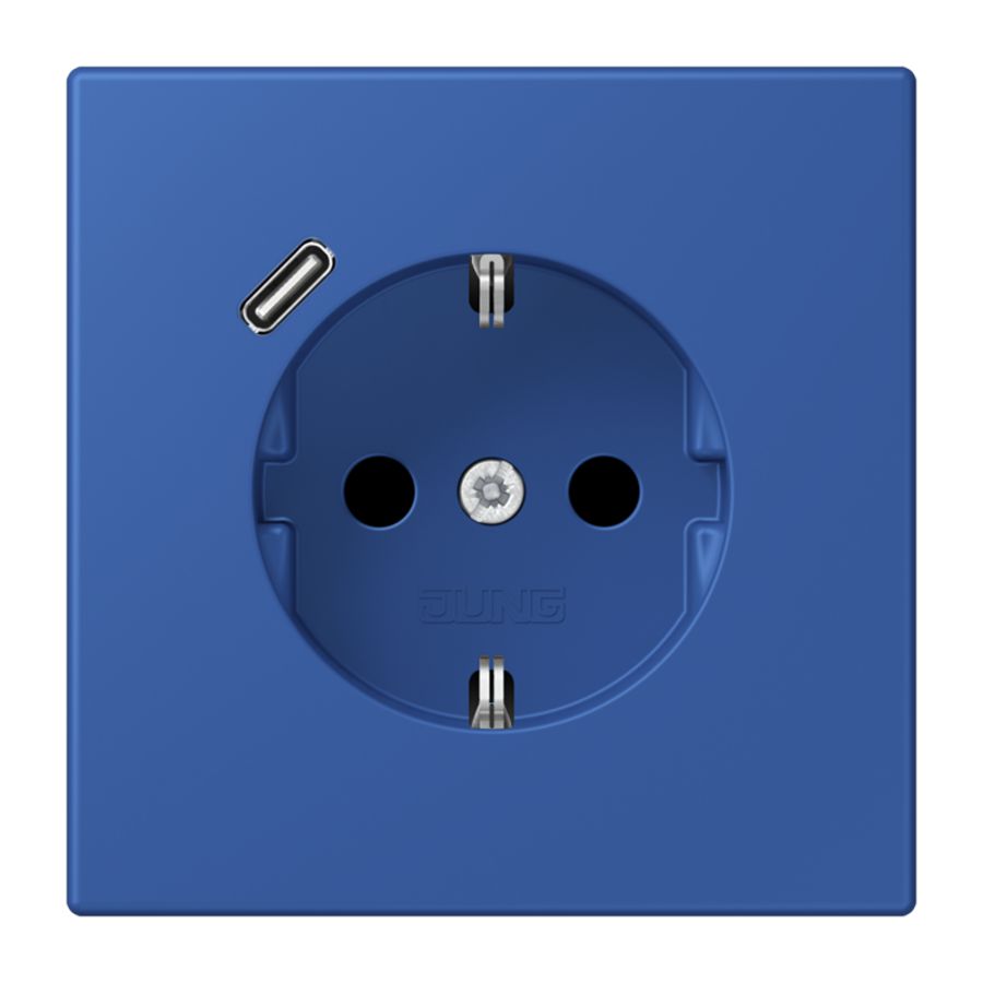 Wandcontactdoos met R/A + lader USB C Saf+ LC4320K blauw