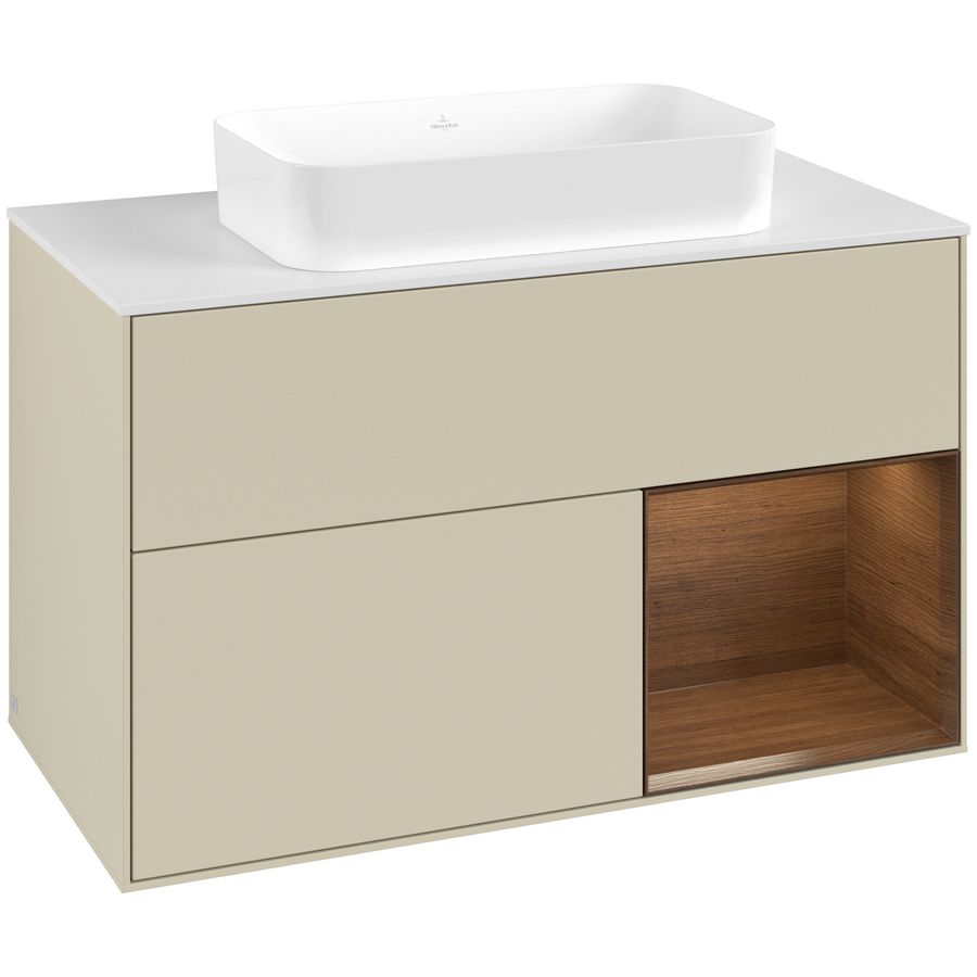 Wastafelonderkast Finion 1000x603x501mm S.Grey Matt Lacquer G661GNHJ