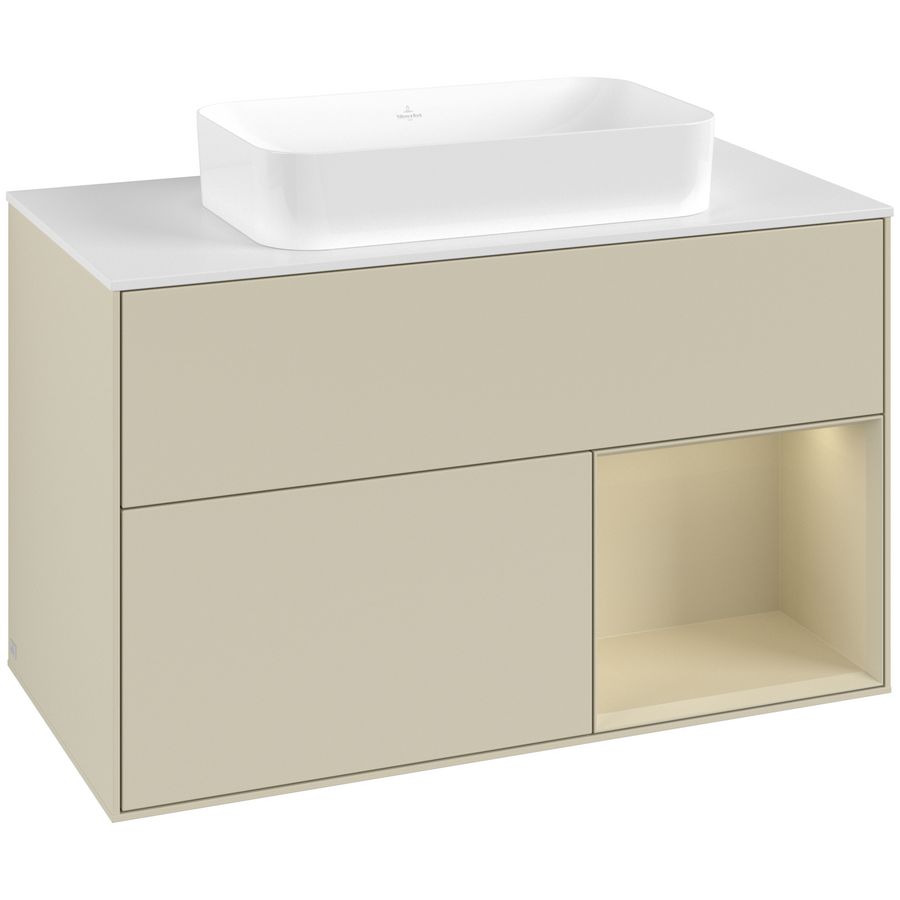 Wastafelonderkast Finion 1000x603x501mm S.Grey Matt Lacquer G661HJHJ