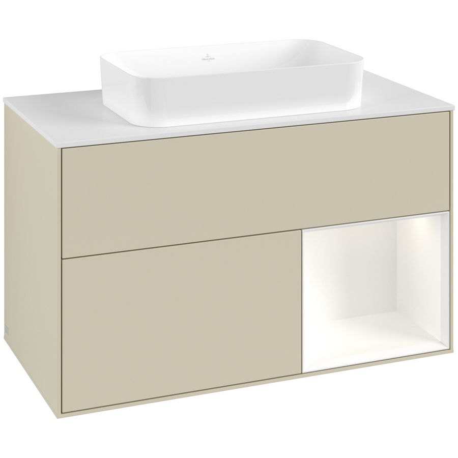 Wastafelonderkast Finion 1000x603x501mm S.Grey Matt Lacquer G661MTHJ