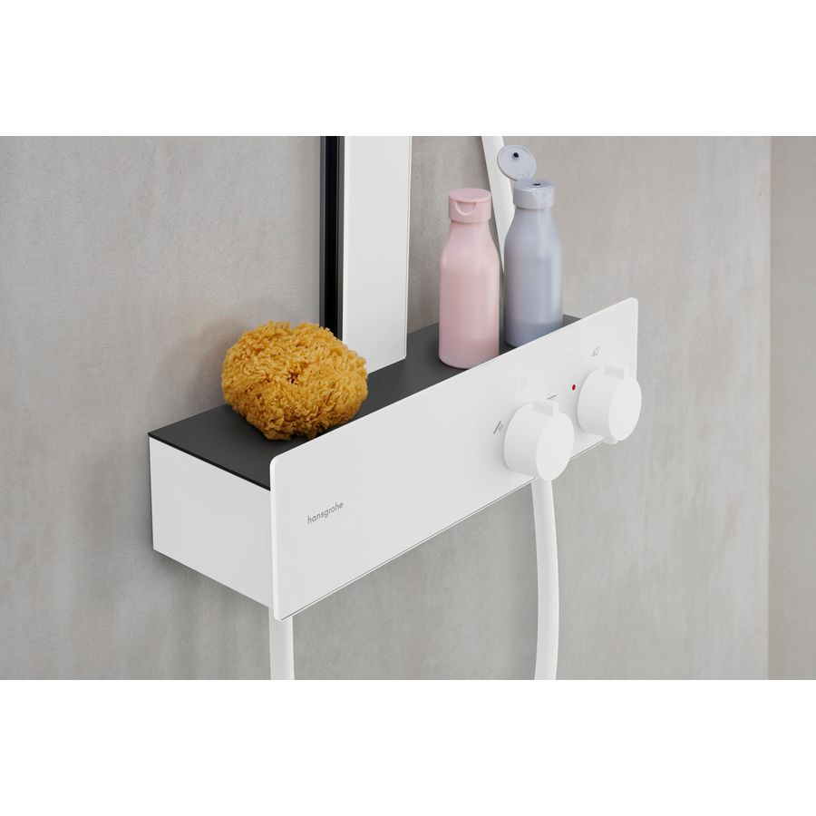 Rainfinity Showerpipe 360 1 straalsoort met ShowerTablet 350 mat wit