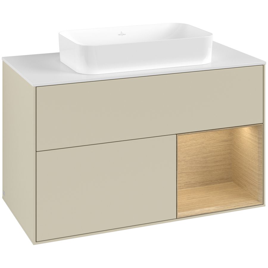 Wastafelonderkast Finion 1000x603x501mm S.Grey Matt Lacquer G661PCHJ