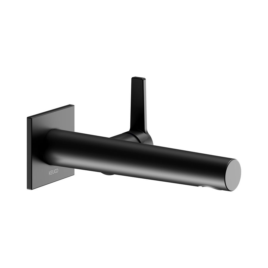 1-hendel wastafelmengkraan UP wandmontage uit. 197mm zwart mat