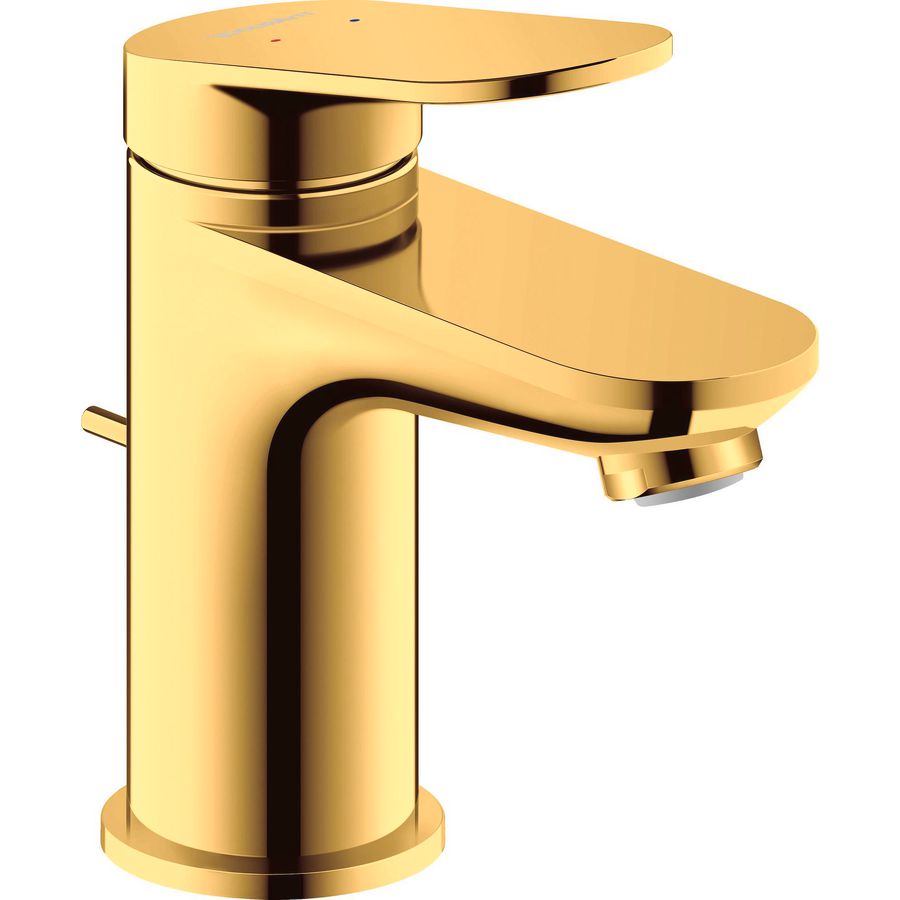 Wave 1-hendel wastafelmengkraan S goud gepolijst sprong 95mm incl. waste-inrichting