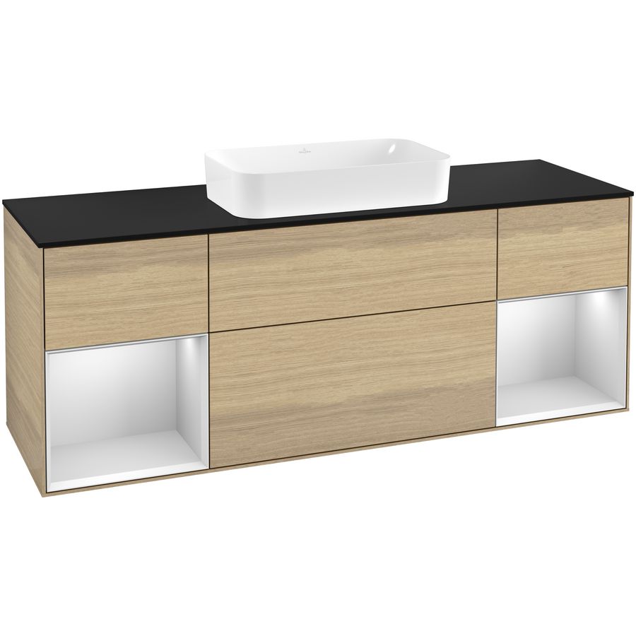 Wastafelonderkast Finion 1600x603x501mm Oak Veneer F332MTPC