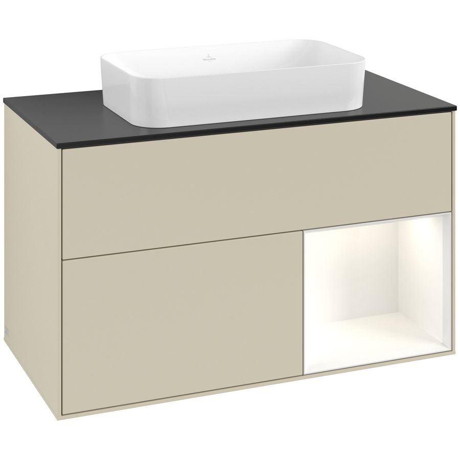 Wastafelonderkast Finion 1000x603x501mm S.Grey Matt Lacquer G662GFHJ