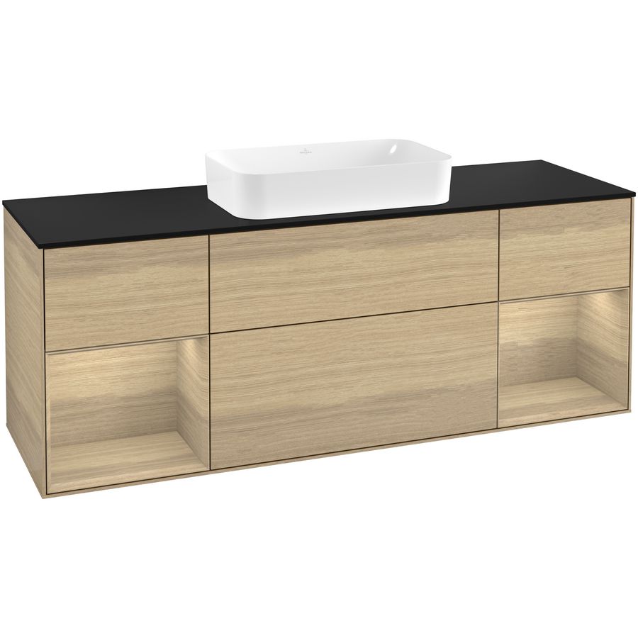 Wastafelonderkast Finion 1600x603x501mm Oak Veneer F332PCPC
